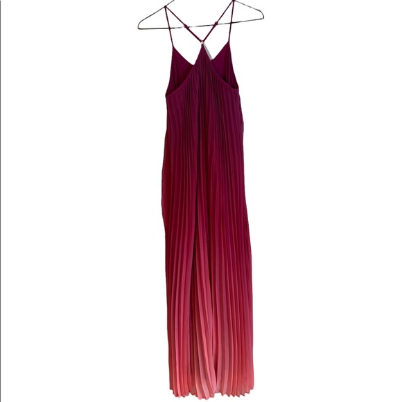 BAR III PINK/PURPLE OMBRÉ SLEEVELESS FLOWY MAXI DRESS, RIPPLED DETAILING SIZE XS - Picture 8 of 13